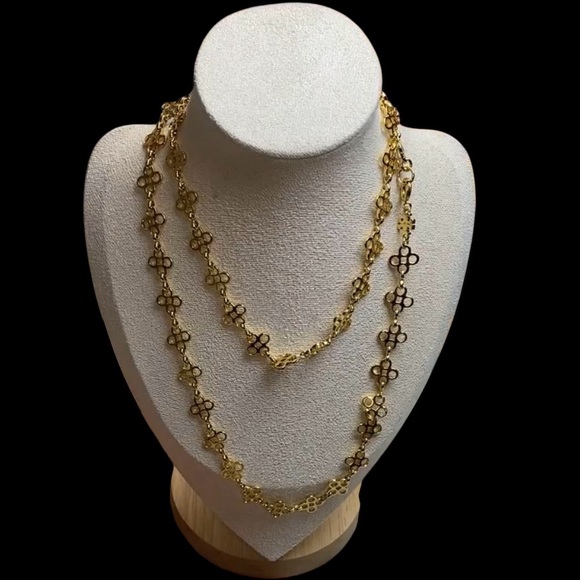 NWT Auth. Tory Burch Mini Clover Necklace in Gold; Length 32” Brand new with Tag - Picture 1 of 8